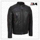 Mens Best Black Leather Jacket With Removable Hood