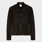Men's Black Suede Leather Trucker Jacket - Classic & Durable