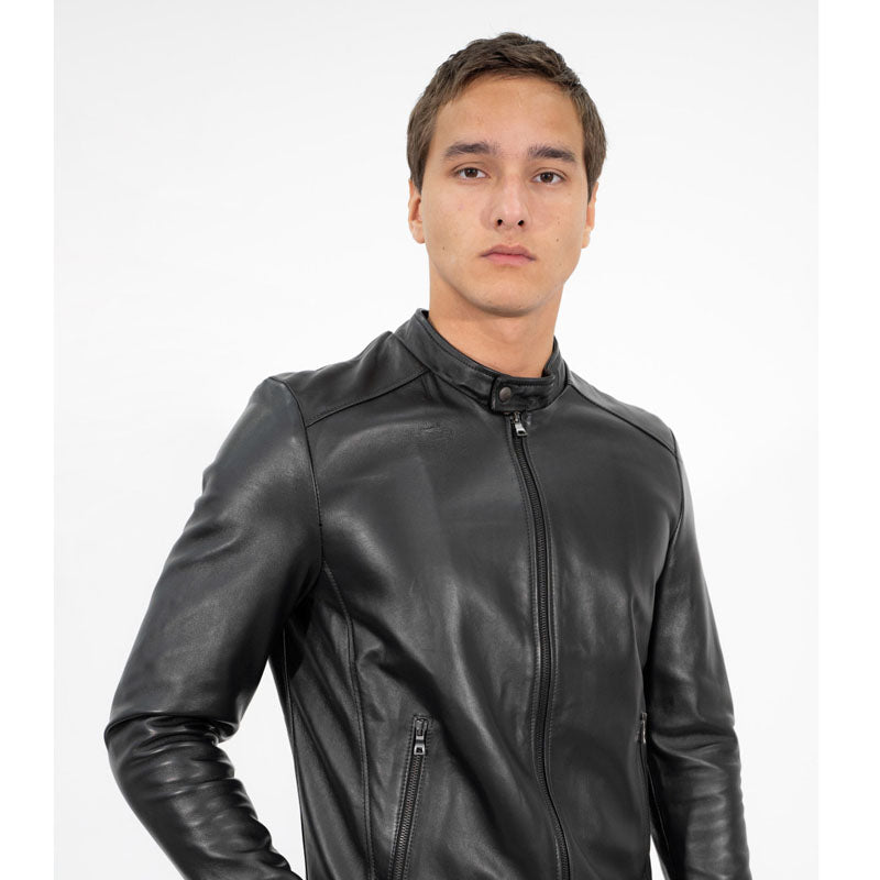 Mens Black Vera Pelle Leather Jacket