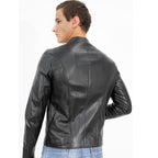Mens Black Vera Pelle Leather Jacket