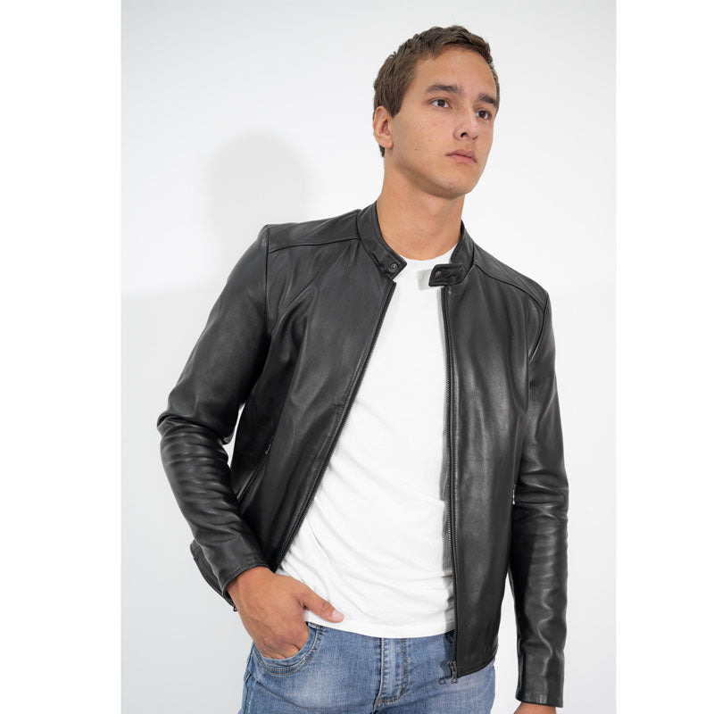 Mens Black Vera Pelle Leather Jacket