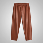 Mens Brown Leather Moto Real Sheep Skin Leather Biker pants
