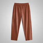 Mens Brown Leather Moto Real Sheep Skin Leather Biker pants
