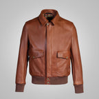 Men's Brown RAF Flying Leather Bomber Jacket