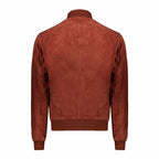 Mens Brown Sheepskin Bomber Leather jacket