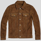 Mens Brown Suede Leather Rider Jacket