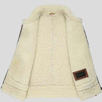 Mens Brown White Fur Shearling Leather Vest