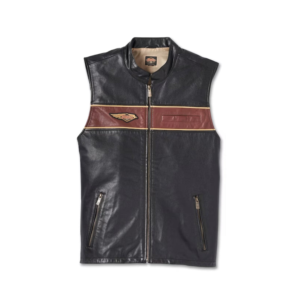 Mens Harley Davidson Black Leather Vest