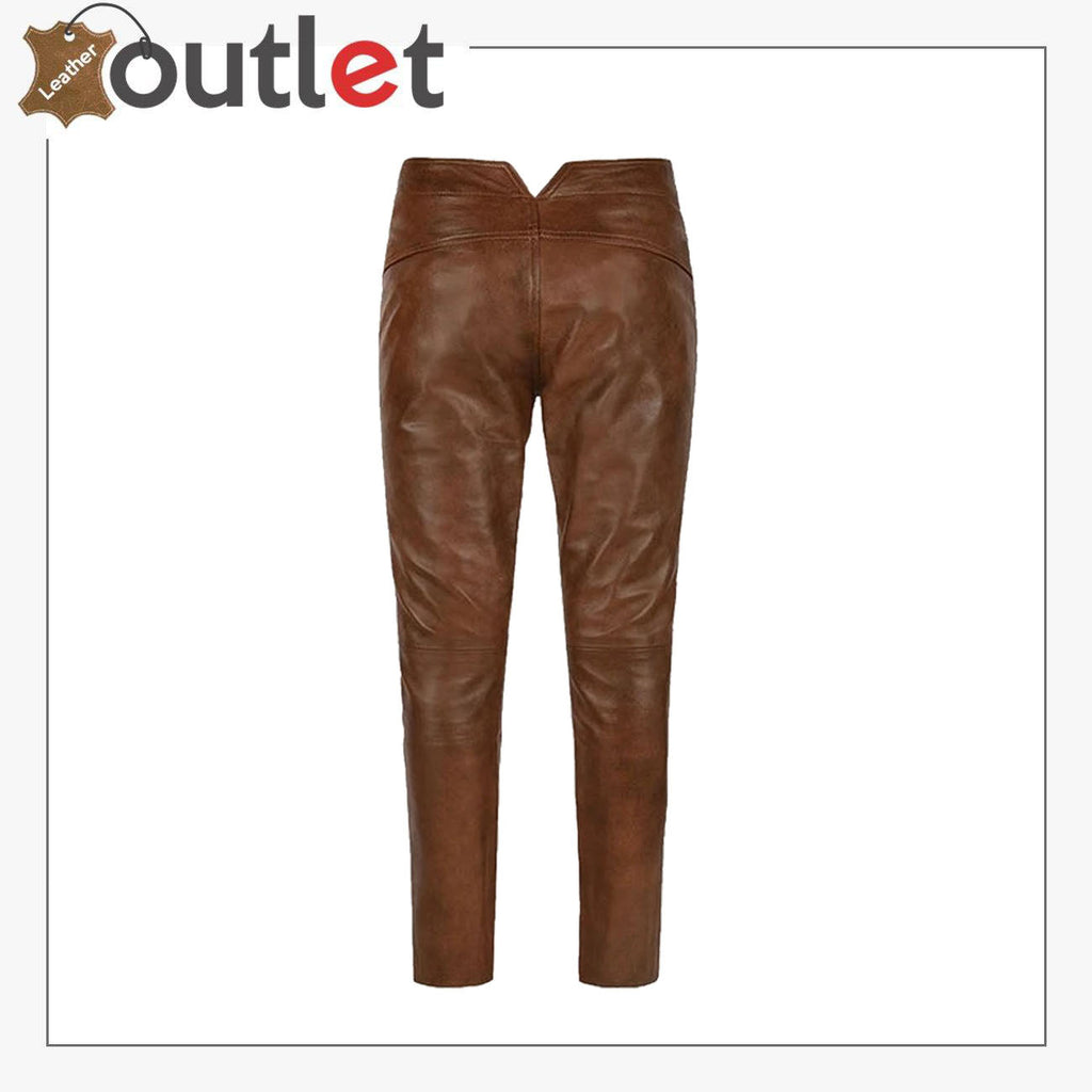 Men's Pure Brown Leather Pants | Premium Genuine Leather – Leather Outlet