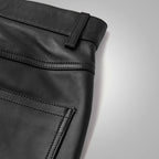 Mens Real Black Sheep Skin Fashion Leather Jeans Pants