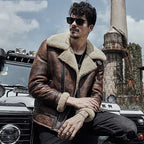 Men's Shearling Faux Leather Brown Jacket