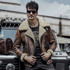Men's Shearling Faux Leather Brown Jacket