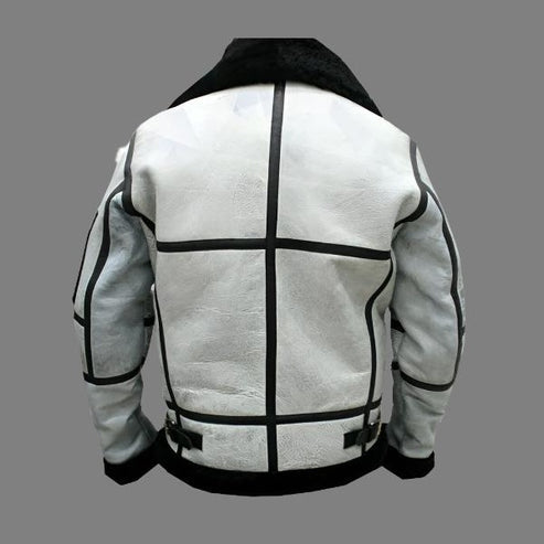 Men’s RAF B3 Black Shearling Aviator Bomber Jacket