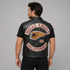 Mens Hells Angels California Leather Vest