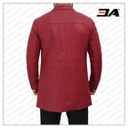 Bristol Genuine Maroon Leather Car Coat Mens