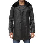 Mens Leather Shearling Coat
