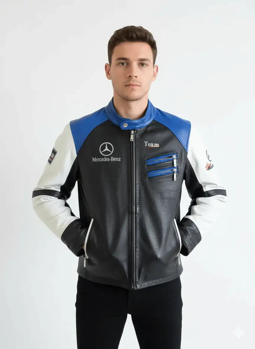 Mercedes Benz Formula 1 Leather Racing Jacket