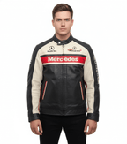 Mercedes Racing Team McLaren F1 Motor Sports Leather Jacket