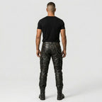 Men’s Black Sheepskin Leather Cargo Pants – Biker Style Leather Trousers