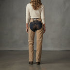 Women Black and Skin  Leather Chaps