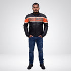 Men’s Harley-Style Distressed Black Leather Jacket – Vintage Heritage Edition