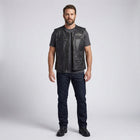 Men’s Passing Link Genuine Leather Vest – Harley-Style Biker Club Cut