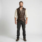 Captain Jack Sparrow Leather Vest – Pirate Steampunk Renaissance Waistcoat
