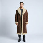 Kolby Brown Suede Shearling Long Coat – Premium Winter Overcoat