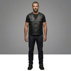 Indian Motorcycle Buffalo Leather Western Vest – Classic Rider Edition