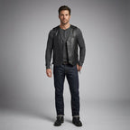 Classic Black Leather Motorcycle Vest – Snap Button & Side Lace Fit