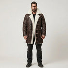 Men’s Sherpa Lined Lambskin Leather Coat – Swedish Shearling Bomber Style
