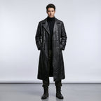 Men’s German Officer WW2 Style Leather Trench Coat – Classic Military Edition