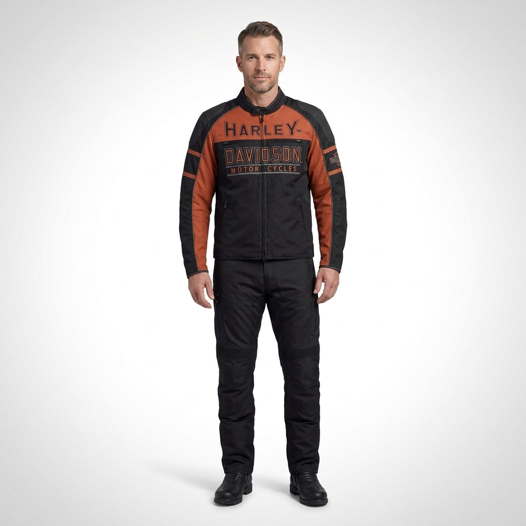 Men’s Gastone Colorblocked Riding Jacket – Harley Style Motorcycle Jacket