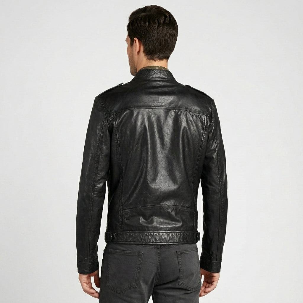 Classic Black Leather Jacket for Men – Timeless Genuine Leather Style