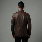 Men's Black Handmade Leather Jacket - Leather Outlet