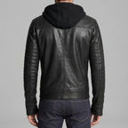 Men's Slim Fit Black Leather Jacket - Leather Outlet