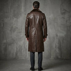 Men's Tan Brown Leather Trench Coat - Leather Outlet