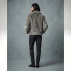 Women's Grey Shearling Jacket