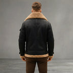 Men's Faux Fur Leather Jacket - Leather Outlet
