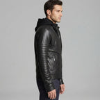 Men's Slim Fit Black Leather Jacket - Leather Outlet