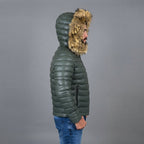 Men's Zinc & Skin Down Leather Jacket - Leather Outlet