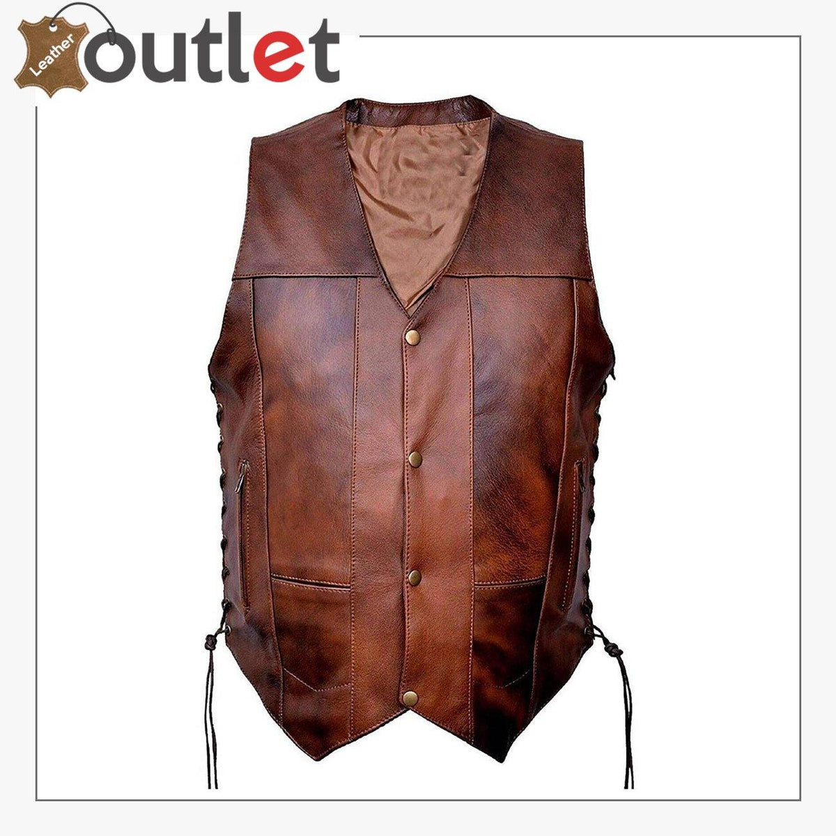 Motorcycle Biker Pure Rider Leather Vest