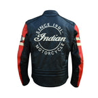 Motorcycle INDIAN Leather Jacket - Mens BLACK & RED
