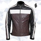 Multi Color Goat Leather Fashion Biker Jacket for Men