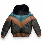 Multicolor New V Bomber Jacket with Fox Collar