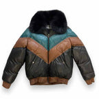 Multicolor New V Bomber Jacket with Fox Collar