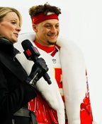 Patrick Mahomes Santa Red Coat