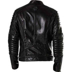 Men's Black Spiked Studded Leather Jacket