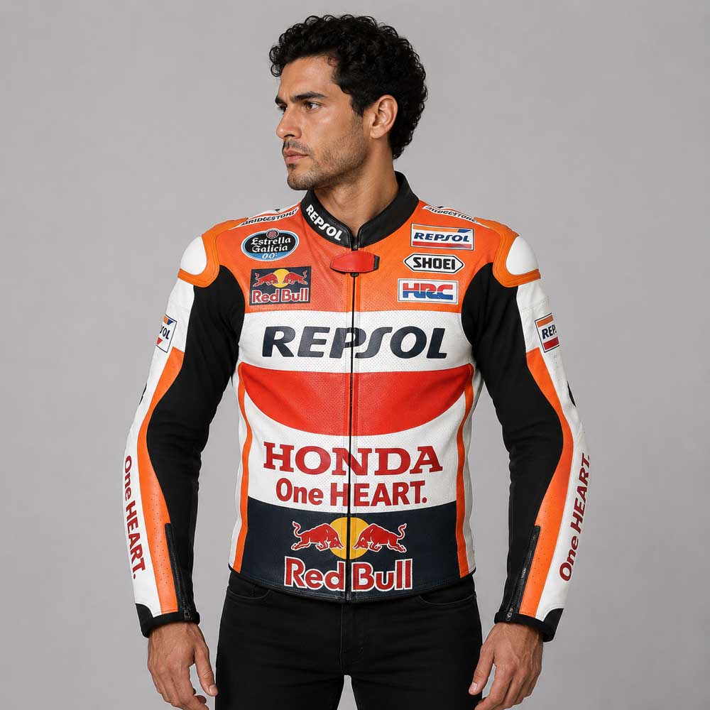 New Mens Multicolor Racing Motorcycle Cowhide Leather Jacket