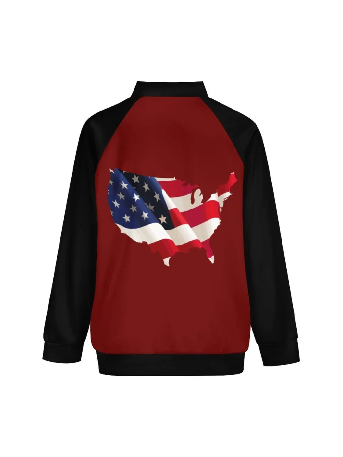American Flag Eagle Printed Fleece Jacket